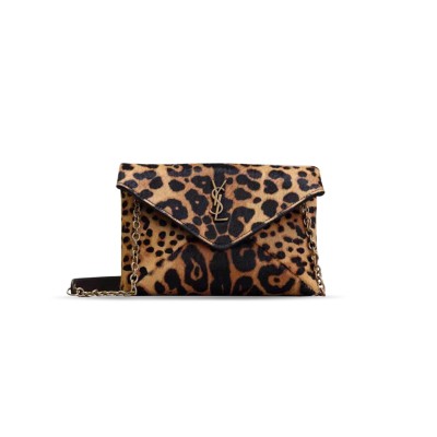 YSL CASSANDRE POUCH ON CHAIN IN PONY HAIR LEATHER 819271 (19*12*3cm)